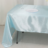 60x126inch Light Blue Smooth Seamless Satin Rectangular Tablecloth