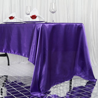 Create a Lavish Setting with the Purple Satin Tablecloth