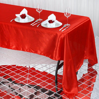Enhance Your Table Setting with the Red Satin Tablecloth