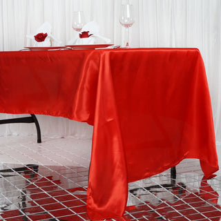 Add a Touch of Elegance with the Red Satin Tablecloth