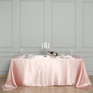 Create a Dreamy Atmosphere with the Dusty Rose Satin Tablecloth