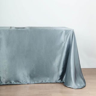 Dusty Blue Satin Tablecloth for Unforgettable Events