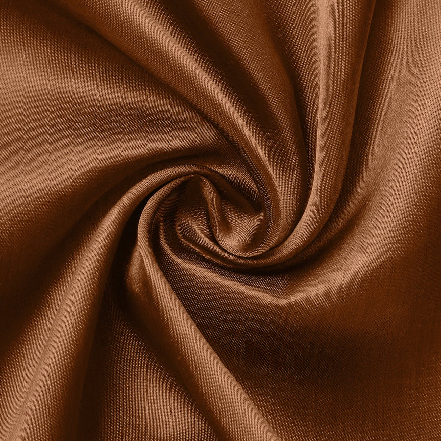 90x132inch Cinnamon Brown Satin Seamless Rectangular Tablecloth#whtbkgd