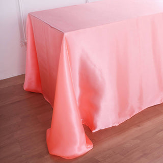 Clearance SALE: Get the Coral Red Satin Tablecloth at an Unbeatable Price