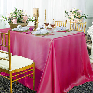 Elevate Your Event Decor with the Fuchsia Satin Tablecloth