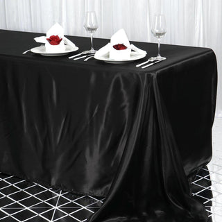 Dress Your Tables in Elegance with the Black Satin Tablecloth