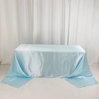 <h3 style="margin-left:0px;"><strong>Sophisticated Light Blue Satin Tablecloth for a Flawless Finish</strong>