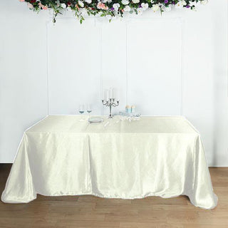 Elegant Ivory Satin Tablecloth for Large Events