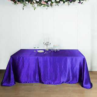 Elegant Purple Satin Tablecloth for a Luxurious Touch