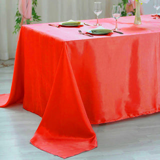 Create a Stunning Red Table Decor with the Red Satin Tablecloth