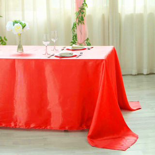 Add Elegance to Your Event with the Red Satin Tablecloth