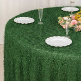 120inch Green Fringe Shag Polyester Round Tablecloth