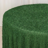 120inch Green Fringe Shag Polyester Round Tablecloth