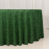 120inch Green Fringe Shag Polyester Round Tablecloth