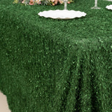 Unleash Your Creativity with the Green Fringe Shag Polyester Rectangular Tablecloth