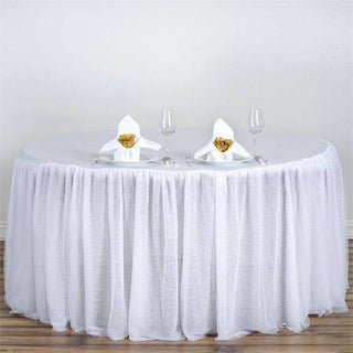 Add Elegance to Your Tablescape with the Satin Pleated Table Skirt