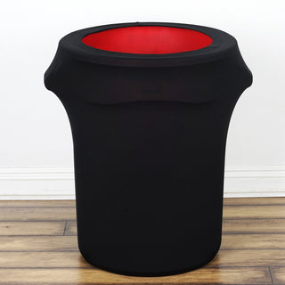 Black Stretch Spandex Trash Bin Cover for 24-40 Gallons