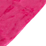 120inch Fuchsia Premium Crushed Velvet Round Tablecloth for 5 Foot Table With Floor-Length Drop