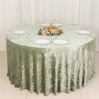 Elevate Your Event with the Exquisite Sage Green Velvet Tablecloth
