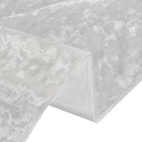 White Seamless Premium Crushed Velvet Round Tablecloth 120 in for 5 Foot Table Floor-Length Drop