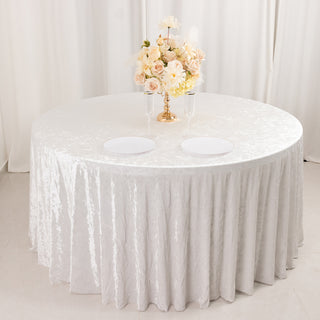 Elevate Your Event With Premium Crushed Velvet Round Tablecloth