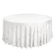 White Seamless Premium Crushed Velvet Round Tablecloth 120 in for 5 Foot Table Floor-Length Drop