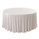 White Seamless Premium Crushed Velvet Round Tablecloth 120 in for 5 Foot Table Floor-Length Drop