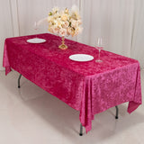 Fuchsia Premium Crushed Velvet Rectangle Tablecloth - 60x102inch