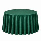 Green round tablecloth with elegant draped skirt for event decor