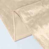 Cream velvet fabric with folded edge and soft texture close-up
