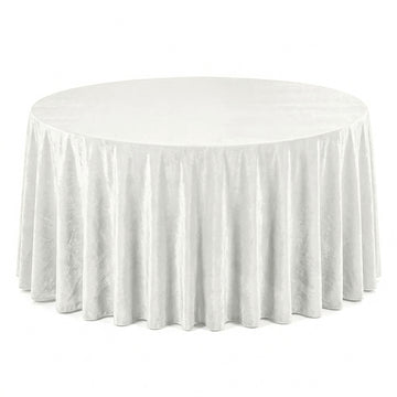 Premium Velvet 132" Round Tablecloth Ivory - Reusable & Soft Table Cover