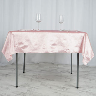 Elegant Blush Velvet Tablecloth for Your Event Decor