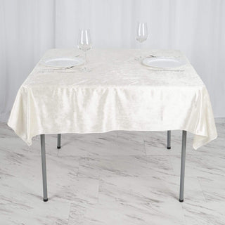 Elevate Your Event Decor with the Ivory Velvet Tablecloth