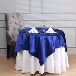 Add Elegance to Your Table with Royal Blue Velvet Table Overlay