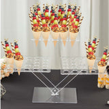 18inch Tall Clear 3-Tier Acrylic 72-Slot Ice Cream Cone Shot Glass Tray