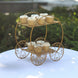 14inch Tall Gold Metal Cinderella Carriage Wedding Cake Stand, 2-Tier Princess Carriage Cupcake