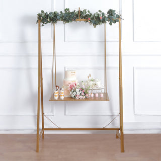 Elegant Gold Metal Hanging Cake Swing Stand