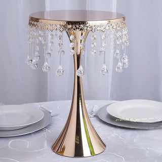 Elegant Gold Metal Trumpet Cake Stand for Stunning Event Decor
