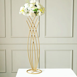Elegant Gold Metal Wired Mermaid Tail Flower Frame Stand