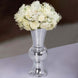 24" Silver Polystone Pedestal Floor Mirrored Mosaic Vases