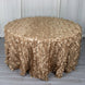 120inch Taupe 3D Leaf Petal Taffeta Fabric Seamless Round Tablecloth