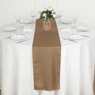 12"x108" Taupe Polyester Table Runner