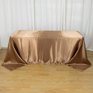 Elegant Taupe Satin Tablecloth for a Luxurious Touch