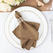 Taupe Cloth Napkins with Hemmed Edges, Reusable Polyester Dinner Linen Napkins - 17"x17"
