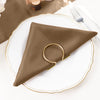 5 Pack | Taupe Polyester Cloth Napkins, Reusable Dinner Napkins