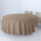 108" Taupe Linen Round Tablecloth | Slubby Textured Wrinkle Resistant Tablecloth