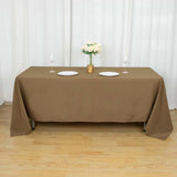 72inch x 120inch Taupe Polyester Rectangle Tablecloth, Reusable Linen Tablecloth