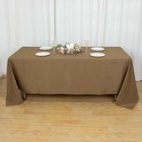 72inch x 120inch Taupe Polyester Rectangle Tablecloth, Reusable Linen Tablecloth