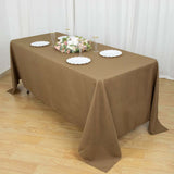 72inch x 120inch Taupe Polyester Rectangle Tablecloth, Reusable Linen Tablecloth