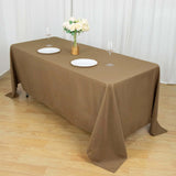 72inch x 120inch Taupe Polyester Rectangle Tablecloth, Reusable Linen Tablecloth